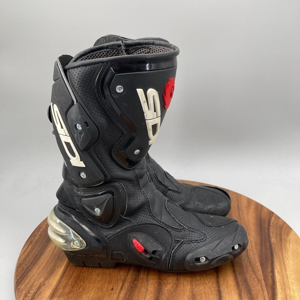 Sidi Vertigo Corsa Motorcycle Racing Boots Black Red EU 42 US 8.5